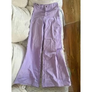 VINTAGE 60'S 70'S LANDLUBBER LAVENDER TWILL BELL BOTTOM JEANS M. HOFFMAN & CO